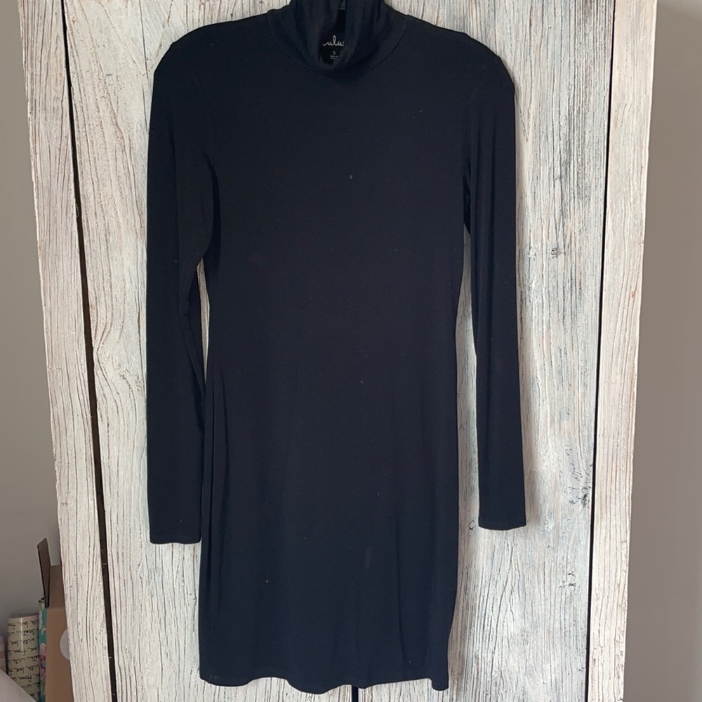 Lulus fitted black turtleneck dress